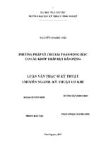 Phương pháp số cho bài toán động học cơ cấu khớp thấp hụt dẫn động