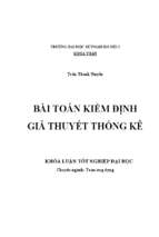 Bài toán kiểm định giả thuyết thống kê (2014)