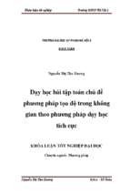 Dạy học bài tập toán chủ đề phương pháp toạ độ trong không gian theo phương pháp dạy học tích cực (2014)