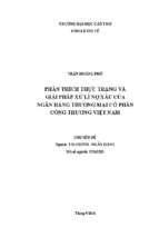 PHÂN THÍCH THỰC TRẠNG VÀ GIẢI PHÁP XỬ LÍ NỢ XẤU CỦA NGÂN HÀNG THƯƠNG MẠI CỔ PHẦN CÔNG THƯƠNG VIỆT NAM