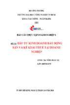 Báo cáo thực tập doanh nghiệp đầu tư kinh doanh bất động sản và kê khai thuế doanh nghiệp