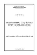 Truyền thuyết và lễ hội dân gian huyện yên bình, tỉnh yên bái