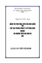 Quản trị theo mục tiêu của nhà quản trị cấp cao trong công ty cổ phần kinh doanh đa ngành trên địa bàn hà nội