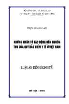 Những nhân tố tác động đến nguồn thu của quỹ bảo hiểm y tế ở việt nam