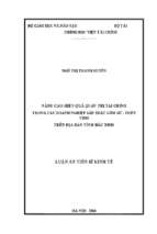 Nâng cao hiệu quả quản trị tài chính trong các doanh nghiệp sản xuất gốm sứ   thủy tinh trên địa bàn tỉnh bắc ninh