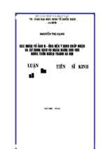 Các nhân tố ảnh hưởng đến ý định chấp nhận và sử dụng dịch vụ ngân hàng khu vực nông thôn ngoại thành hà nội