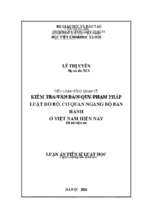 Kiểm tra văn bản quy phạm pháp luật do bộ, cơ quan ngang bộ ban hành ở việt nam hiện nay