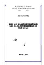 Chính sách nhà nước hỗ trợ xuất khẩu hàng hóa của nước cộng hòa dân chủ nhân dân lào