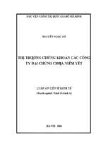Thị trường chứng khoán các công ty đại chúng chưa niêm yết