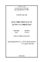 Hoàn thiện pháp luật về quảng cáo thương mại