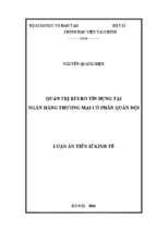 Quản trị rủi ro tín dụng tại ngân hàng thương mại cổ phần quân đội