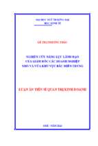 Nghiên cứu năng lực lãnh đạo của giám đốc các doanh nghiệp nhỏ và vừa khu vực bắc miền trung