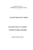 Luận án tiến sĩ so sánh tuyệt cú và haiku về phương diện loại hình