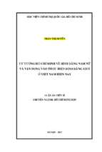 Luận án tiến sĩ tư tưởng hồ chí minh về bỉnh đẳng nam nữ và vân dụng vào thực hiện bình đẳng giới ở việt