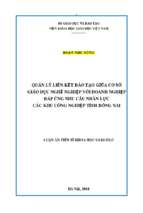 Luận án tiến sĩ quản lí liên kết đào tạo giữa cơ sở giáo dục nghề nghiệp với doa