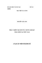Luận án tiến sĩ phát triển thị trường chứng khoán phái sinh tại việt nam