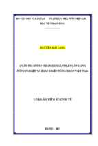 Luận án tiến sĩ quản trị rủi ro thanh khoản tại ngân hàng nông nghiệp và phát triển nông thôn việt nam