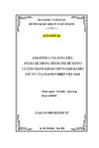 Luận án tiến sĩ ảnh hưởng của dòng tiền, rủi ro hệ thống, rủi ro phi hệ thống và t