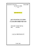 Luận án tiến sĩ quản trị rủi ro tài chính của doanh nghiệp việt nam