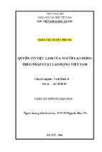 Luận án tiến sĩ quyền có việc làm của người lao động theo pháp luật lao động việt nam