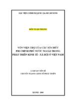 Luận án tiến sĩ vốn viện trợ của các tổ chức phi chính phủ nước ngoài trong phát triển kinh tế   xã hội ở việt nam