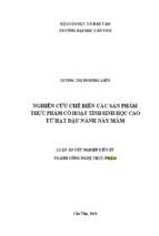 Nghiên cứu chế biến các sản phẩm thực phẩm có hoạt tính sinh học cao từ hạt đâu nành nẩy mầm