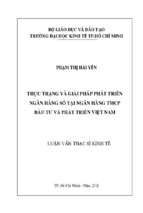 Thực trạng và giải pháp phát triển ngân hàng số tại ngân hàng tmcp đầu tư và phát triển việt nam