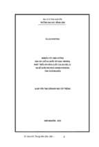 Nghiên cứu ảnh hưởng của các chế độ nước tới sinh trưởng, phát triển và năng suất lúa an dân 11 tại xã xuân phương huyện phú bình, tỉnh thái nguyên