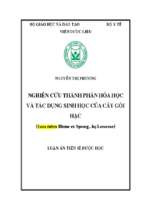 Nghiên cứu thành phần hóa học và tác dụng sinh học của cây gối hạc (leea rubra blume ex spreng., họ leeaceae)