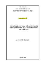 Thu hút đầu tư trực tiếp nước ngoài theo định hướng phát triển bền vững ở việt nam