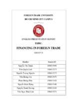 English presentation report financing in foreign trade