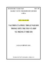 Vai trò của phẫu thuật nội soi trong điều trị teo và hẹp tá tràng ở trẻ em