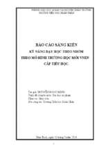 Skkn kỹ năng dạy học theo nhóm theo mô hình trường học mới vnen cấp tiểu học