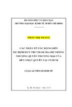 Các nhân tố tác động đến dự định duy trì tham gia hệ thống nqtm của bên nhận quyền tại tp.hcm