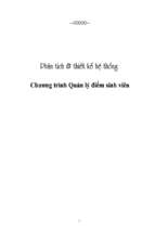 đề tài phân tích & thiết kế hệ thống chương trình quản lý điểm sinh viên