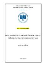 Quản trị công ty và hiệu quả tài chính công ty trên thị trường chứng khoán việt nam