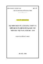 đặc điểm dịch tễ, lâm sàng, vi rút và miễn dịch của bệnh sởi tại khu vực miền bắc việt nam, năm 2013   2014
