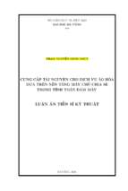 Cung cấp tài nguyên cho dịch vụ ảo hóa dựa trên nền tảng máy chủ chia sẻ trong tính toán đám mây.