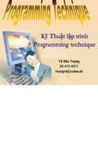 Bài giảng kỹ thuật lập trình   programming technique  