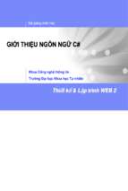 Bài giảng giới thiệu ngôn ngữ c#