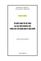 Tổ chức công tác kế toán tại các viện nghiên cứu thuộc các tập đoàn kinh tế nhà nước