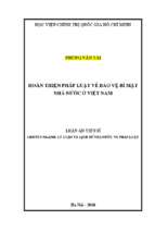 Hoàn thiện pháp luật về bảo vệ bí mật nhà nước ở việt nam