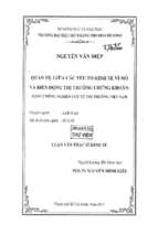 Quan hệ giữa các yếu tố kinh tế mô và biến động thị trường chứng khoán bằng chứng nghiên cứu từ thị trường  việt nam