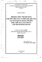 Phương thức thanh toán chuyển tiền và nhờ thu (dp, da) tại ngân hàng ngoài thương khu chế xuất tân thuận chi nhanh bình thạnh