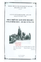 Phát triển du lịch sinh thái bền vững ở bình châu bà rịa vũng tàu