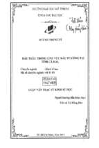 đấu thấu trong lĩnh vực đầu tư công tại tỉnh cà mau