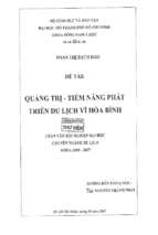 Quản trị tiềm năng phát triển du lịch vì hòa bình