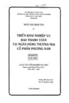 Triển khai nghiệp vụ bao thanh toán tại ngân hàng  thương mại cổ phần phương nam