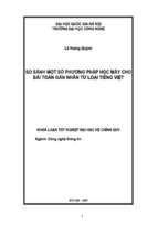 Khóa luận so sánh một số phương pháp học máy cho bài toán gán nhãn từ loại tiếng việt