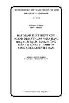 đẩy mạnh phát triển kinh doanh dịch vụ giao nhận hàng hóa xuất khẩu bằng đường biển tại công ty tnhh ov container line việt nam